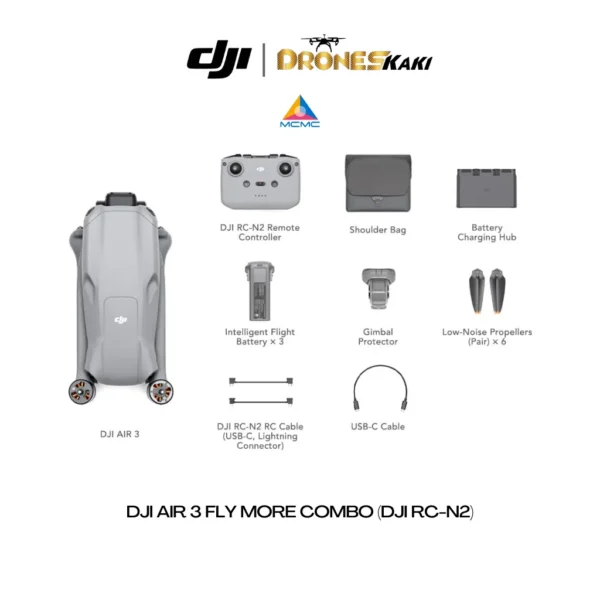DJI Air 3 Fly More Combo (DJI RC-N2) - Image 2